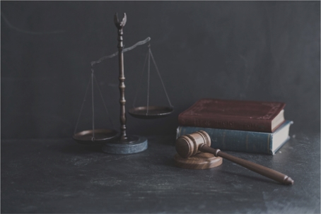 scales of justice, gavel and books