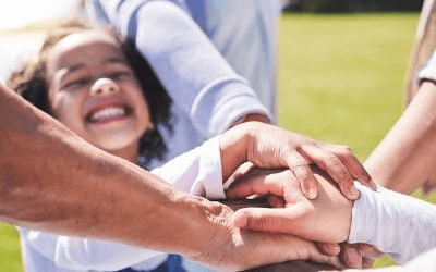 hands stacked together